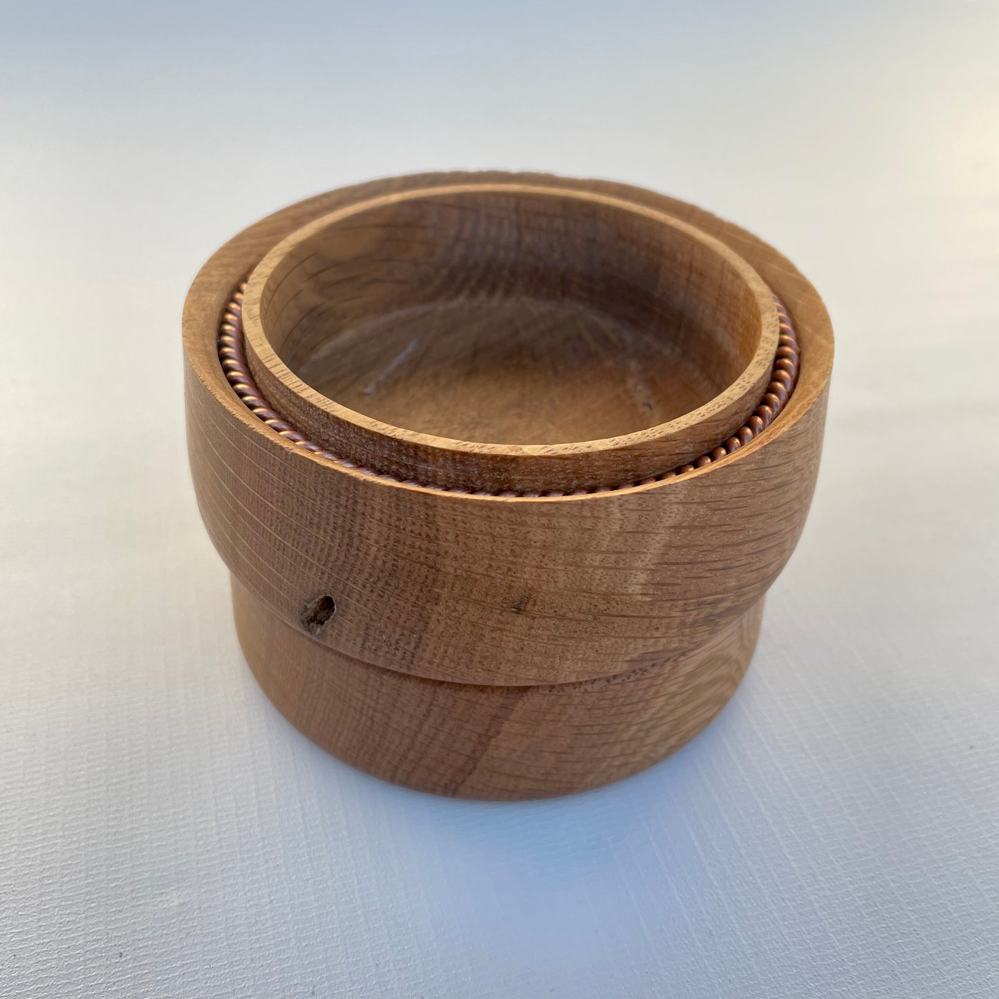 Handmade White Oak Box with Hidden Tensor Ring