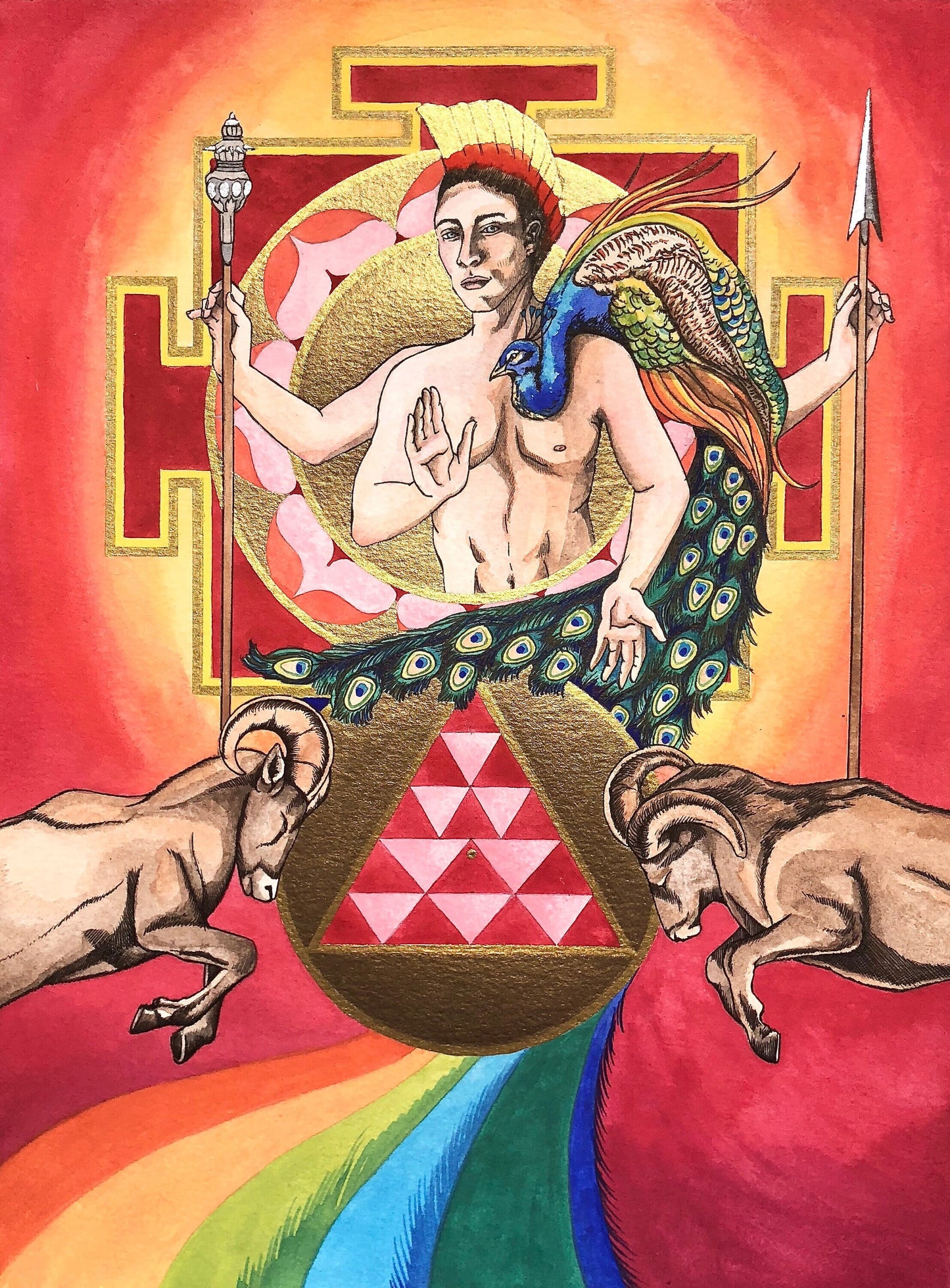 Kuja (Mars) | Mantra Oracle Art Print | Om Kujaya Namaha