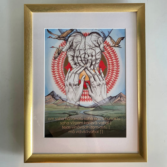 Prayer for Peace | Mantra Oracle Art Print | Saha Navavatu