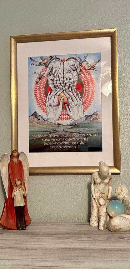 Prayer for Peace | Mantra Oracle Art Print | Saha Navavatu